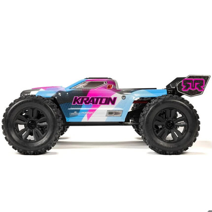 ARRMA 1/8 KRATON 6S 4X4 RTR Brushless Speed Truck, Blue/Pink ARA8608V6T2