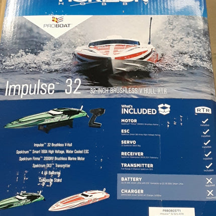 Pro Boat Impulse 32" Deep-V RTR Brushless Boat Black/Green PRB08037T1 New!!