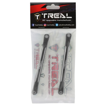 Treal Hobby Aluminum Front Steering Links for Traxxas Sledge (Black) (2)
