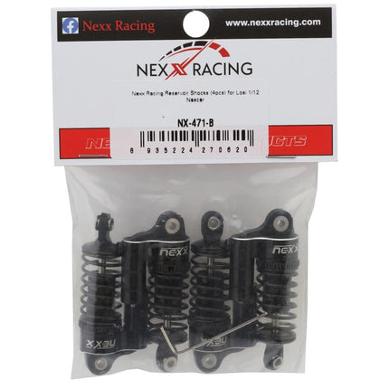 NEXX Racing Losi NASCAR Aluminum Oil-Filled Threaded Reservoir Shocks (Black)