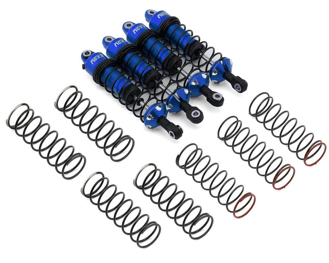 NEXX Racing Aluminum Threaded Oil-Filled Shocks for Traxxas 4x4 Mini Maxx (Blue)