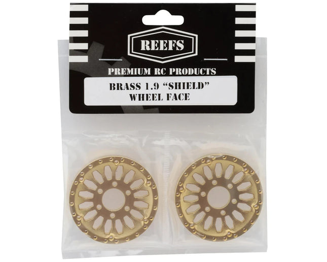 Reefs RC Brass 1.9" "SHIELD" Reversible Offset Wheel Face Set (2) 39g ea