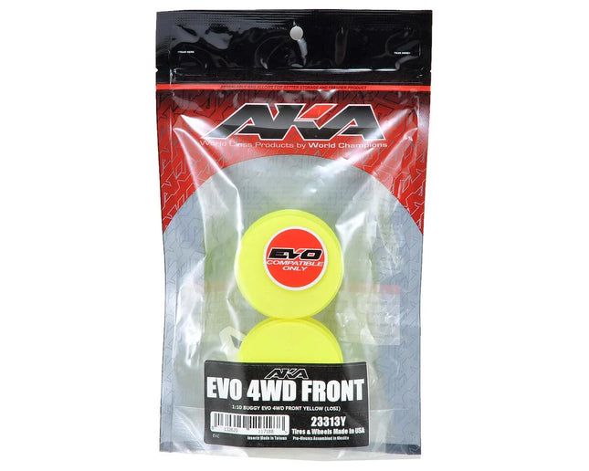 AKA 12mm Hex "EVO" 4WD Front Wheels (2) (22-4/D413) (Yellow) 23313Y