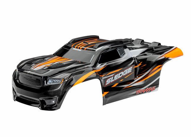 Traxxas Sledge Body Orange Assembled with body support/mounts) 9511T New!!