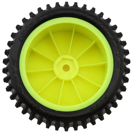 JConcepts Drop Step 2.2" Pre-Mounted Rear Buggy Carpet Tires (Yellow) (2) (Pink)
