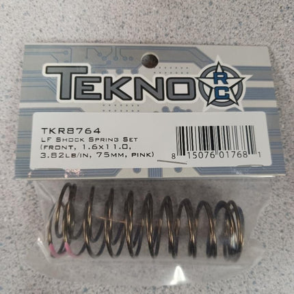 Tekno RC Low Frequency 75mm Front Shock Spring Set Pink 3.82lb/in 1.6x11.0 New!!