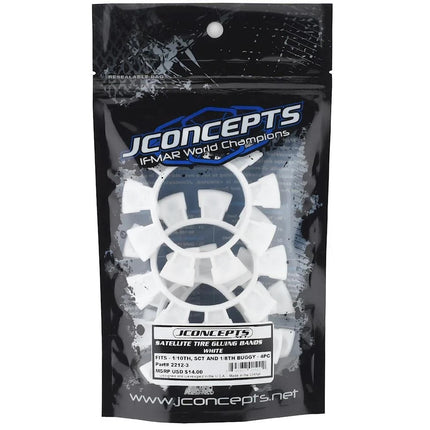 JConcepts 2212-3 "Satellite" Tire Glue Bands (White) JCO22123