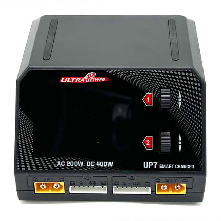 Ultra Power UP7 AC 200W DC 400W Dual Port Multi-Chemistry Smart Charger UPTUP7