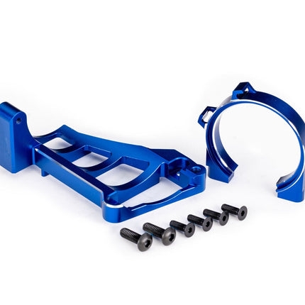 Traxxas Aluminum Front & Rear Motor Mounts For Maxx Blue TRA10261-BLUE