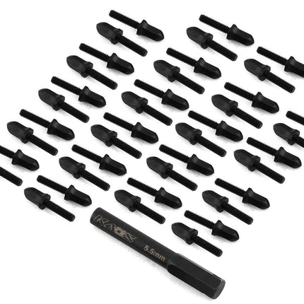 CEN CKD0614 Bullet Wheel Lug (Black Chrome) (40) (2.5mm Studs) w/Tool