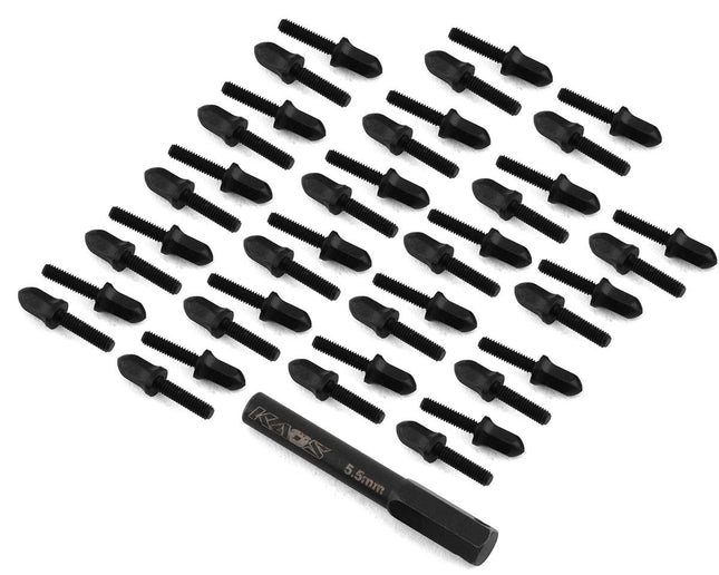 CEN CKD0614 Bullet Wheel Lug (Black Chrome) (40) (2.5mm Studs) w/Tool