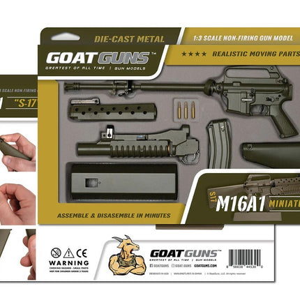 GoatGuns 1/3 Scale Die Cast M16A1 Vietnam Rifle Grenadier Model, Green