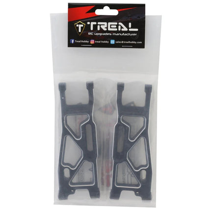 Treal Hobby Aluminum Front Suspension Arms for Traxxas Sledge (Black) (2)