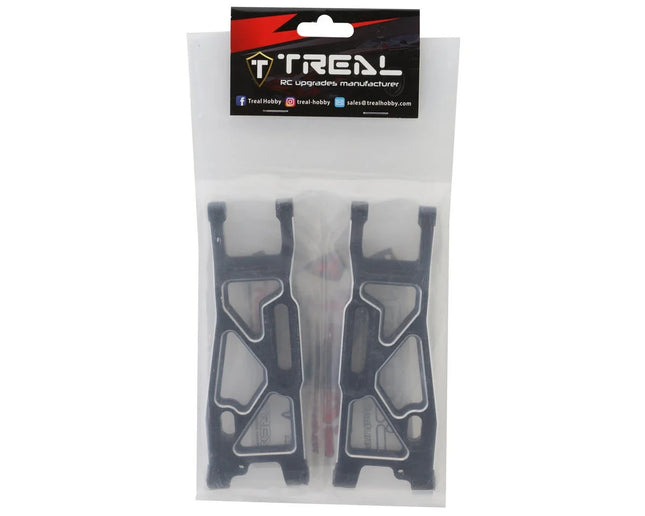 Treal Hobby Aluminum Front Suspension Arms for Traxxas Sledge (Black) (2)