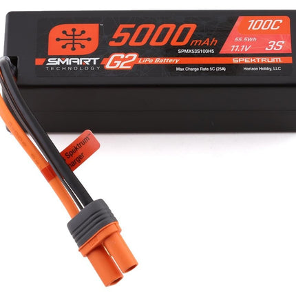 Spektrum RC 3S Smart G2 LiPo 100C Battery Pack 11.1V/5000mAh w/IC5 Connector