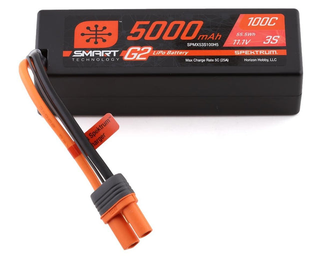 Spektrum RC 3S Smart G2 LiPo 100C Battery Pack 11.1V/5000mAh w/IC5 Connector