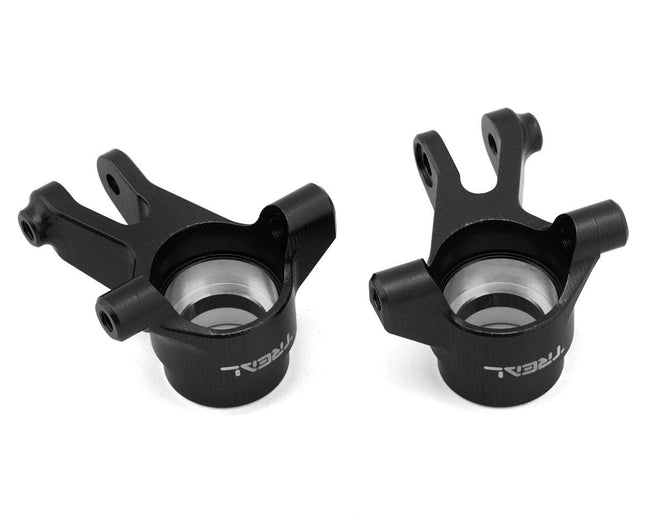 Treal Hobby Aluminum Front Steering Knuckles Traxxas Mini Maxx/Mini XRT Black
