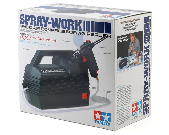 Tamiya Spray-Work Basic Air Compressor & Single-Action Airbrush Combo TAM74520