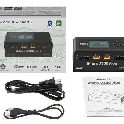 Gens Ace iMars D300 Plus G-Tech Smart Dual AC/DC Charger Blk 6S/16A Bluetooth