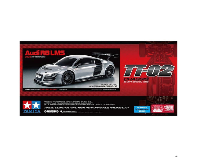 Tamiya TT-02 2008 Audi R8 LMS 1/10 4WD Electric Touring Car Kit TAM58749