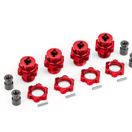 Traxxas 17 mm Red Aluminum Splined Hubs w/ Nuts (4) For Traxxas 4X4 1/10