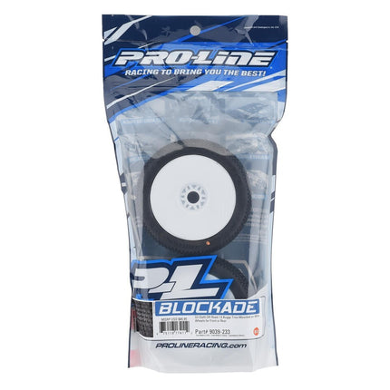 Pro-Line Blockade Pre-Mounted 1/8 Buggy Tires White (S3) w/Lightweight Wheel