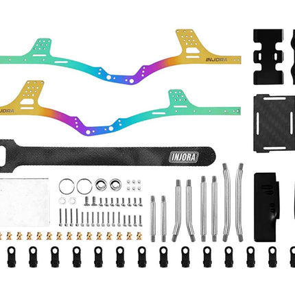 Injora Axial SCX24 Titanium LCG Comp 1/24 Crawler Chassis Kit Rainbow SCX24-199