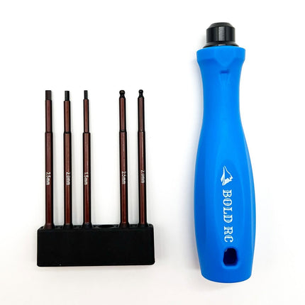 Bold RC Hex Set 1/4" Quick Drive Hex & Hex Ball Wrench Set w/Handle BOL10640