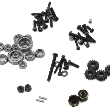 Treal Hobby Aluminum Front Portal Axle Set for Traxxas TRX-4M Blk w/Brass Covers