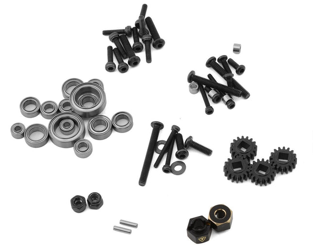 Treal Hobby Aluminum Front Portal Axle Set for Traxxas TRX-4M Blk w/Brass Covers