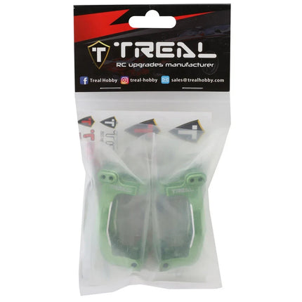 Treal Hobby Aluminum Front C Hub Spindle Carriers for Traxxas Sledge (Green)