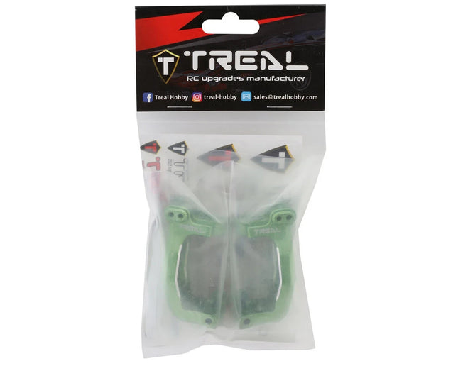 Treal Hobby Aluminum Front C Hub Spindle Carriers for Traxxas Sledge (Green)