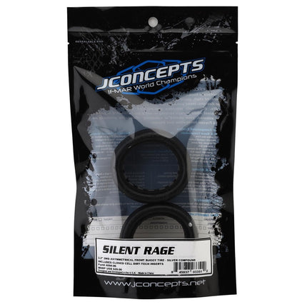 JConcepts Silent Rage 2.2" 2WD Front Buggy Dirt Oval Tires (2)  Silver JCO409406