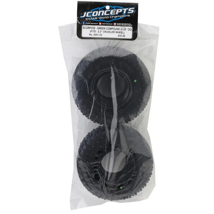 JConcepts Scorpios 2.2" All Terrain Rock Crawl Tires 5.25" Class 3 Green 4091-02