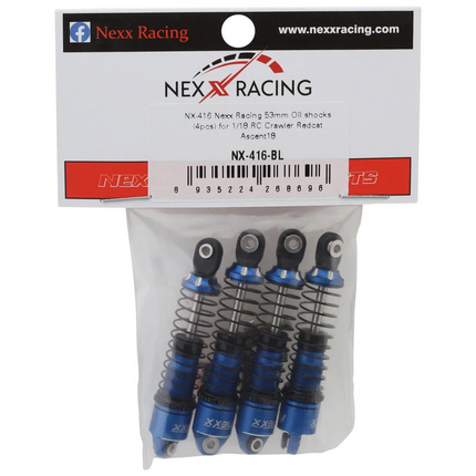 NEXX Racing Redcat Ascent18 53mm Oil-Filled Shocks (Blue) NX-416-BL