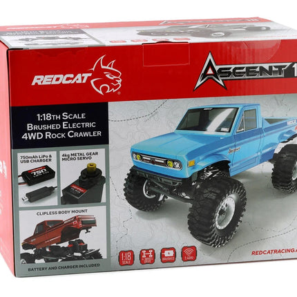 Redcat Ascent-18 1/18 4WD RTR Rock Crawler Blue w/2.4GHz Radio, Battery/Charger