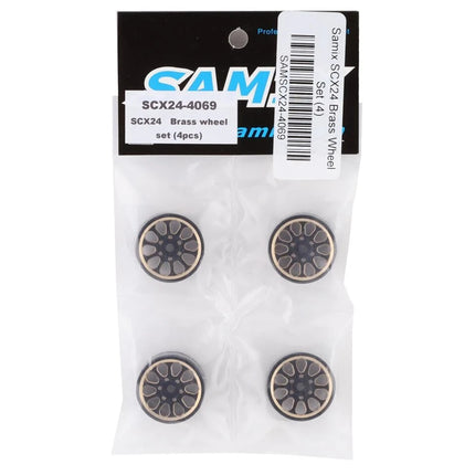 Samix SCX24 Brass 1.0" Wheel Set (Black) (20.75g) SAMSCX24-4069