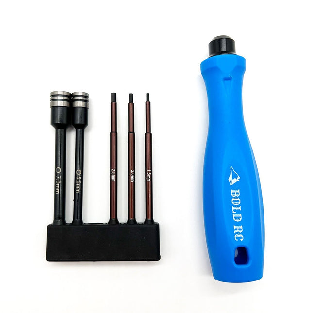 Bold RC Tool Set 1/4" Quick Drive Hex & Nut Driver 5 Piece Set w/Handle BOL10620