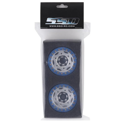 SSD RC SSD00244 1.9"" Champion Beadlock Wheels (Silver/Blue)