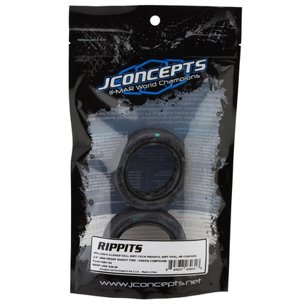 JConcepts Rippits 2.2" 2WD Front Buggy Dirt Oval Tires (2) (Green) 4087-02