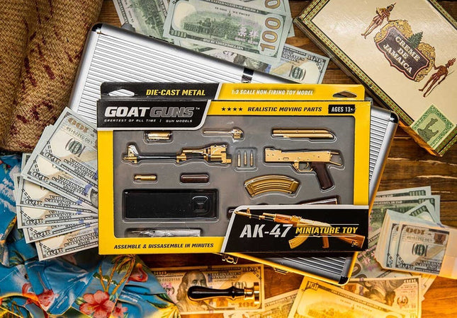 GoatGuns 1/3 Scale Die Cast AK47 Model Rifle, Gold