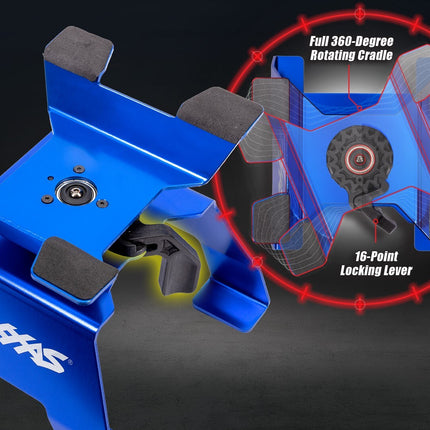 TRAXXAS ALUMINUM RC CAR/TRUCK STAND BLUE TRA8796BLUE