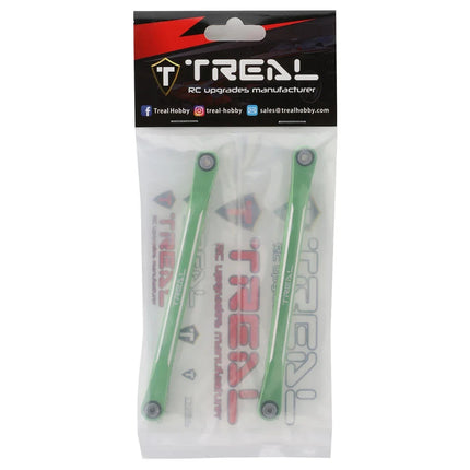 Treal Hobby Aluminum Front Steering Links for Traxxas Sledge (Green) (2)