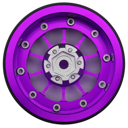 Treal Hobby 2.2" Type-A Aluminum 1/10 Rock Crawler Beadlock Wheels (Purple) (2)