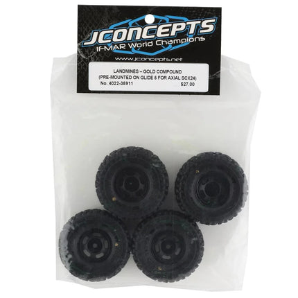 JConcepts Landmines 1.0" Pre-Mounted Tires w/Glide 5 Wheels Gold Comp