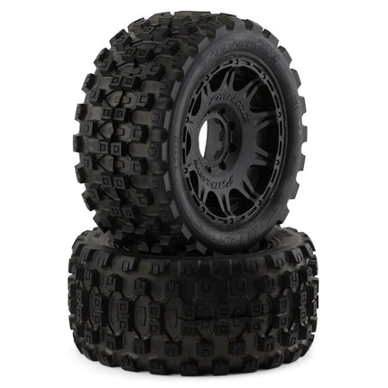 Pro-Line Badlands MX57 5.7" Pre-Mounted 1/6 Monster Truck Tires (Black) (Soft)