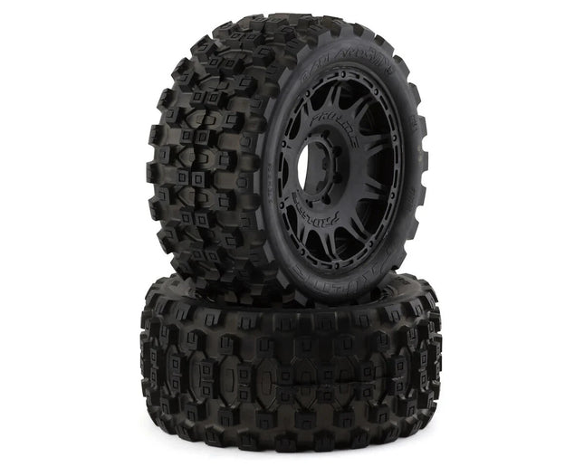 Pro-Line Badlands MX57 5.7" Pre-Mounted 1/6 Monster Truck Tires (Black) (Soft)