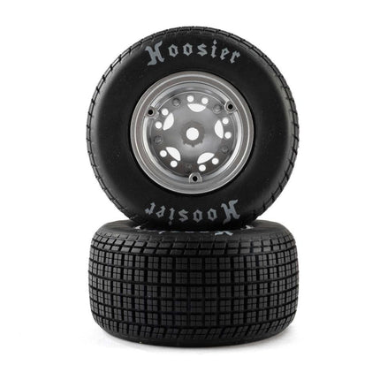 Losi 22S Dirt Late Model Hoosier 1/10 Pre-Mount Tires (Satin Alum) Soft LOS-4641