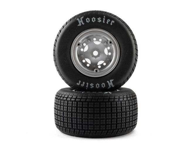 Losi 22S Dirt Late Model Hoosier 1/10 Pre-Mount Tires (Satin Alum) Soft LOS-4641
