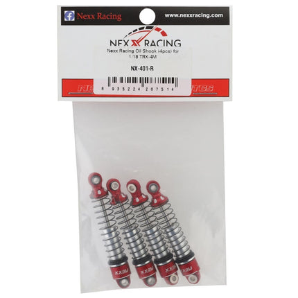 NEXX Racing 56mm Aluminum Threaded Oil-Filled Shocks (Red) (4) for Traxxas TRX-4